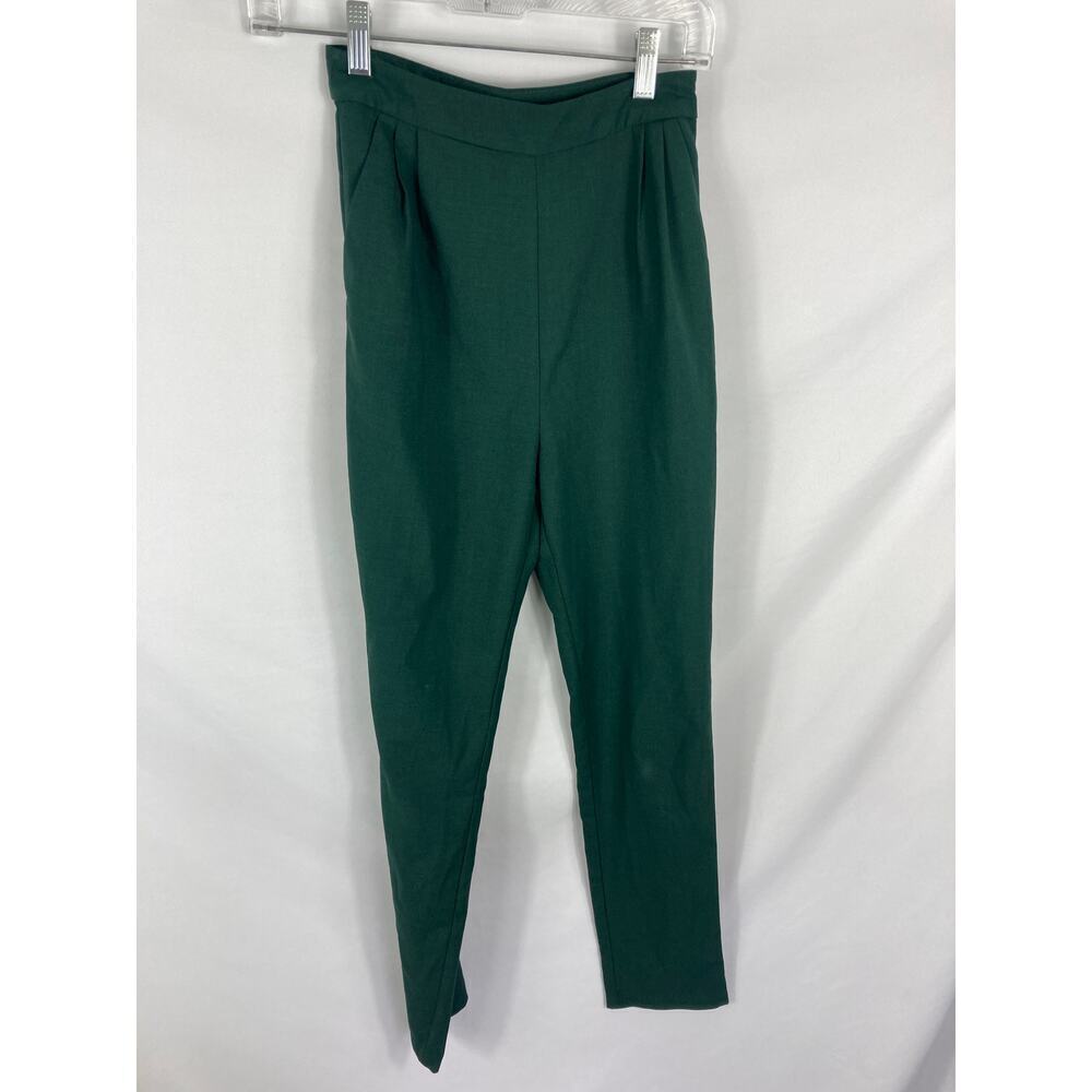 Lulus Green High Rise Skinny Leg Dress Pant Size XS